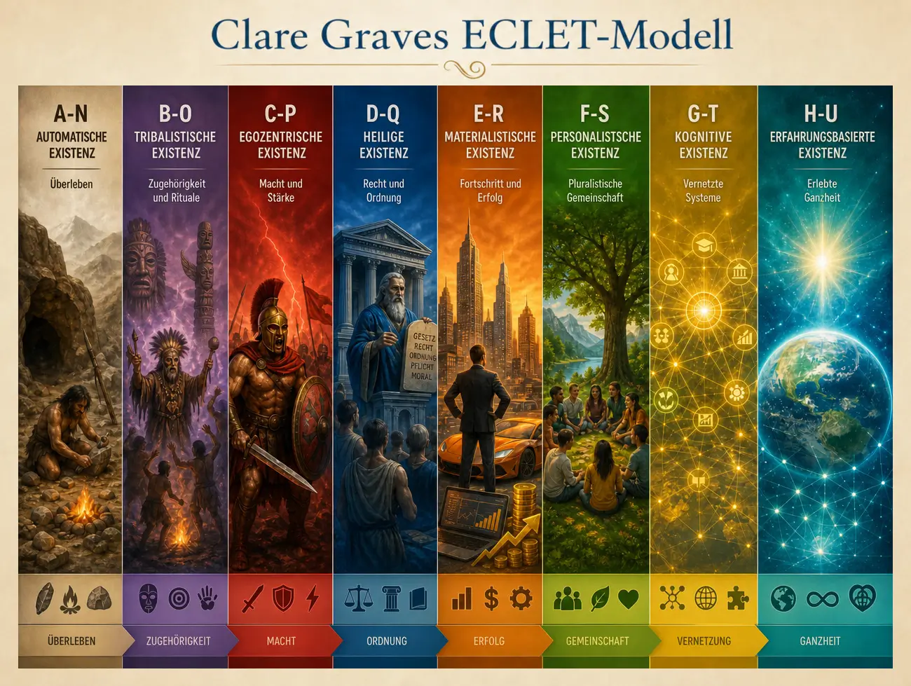 Graves' Levels - Clare Graves Entwicklungsstufenmodell
